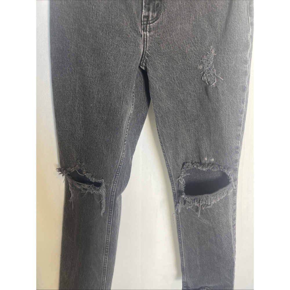 Abercrombie & Fitch 90s Straight Ultra High Rise Distressed Jeans Size 24 Black - Picture 2 of 10